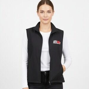 North End Vest Womens Sz XL‎ Black Stratton VT 24 Hours Racing Full Zip Athletic
